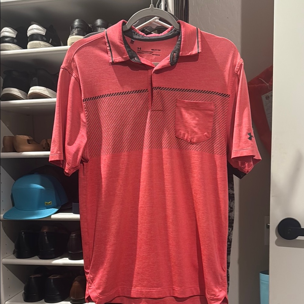 Under Armour Red Polo Shirt Casual Comfort